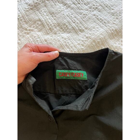CASEY/CASEY Verger Shirt in Dark Khaki, size XS Minimalist Goth - Picture 9 of 13